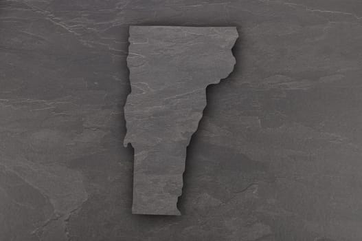 Map of Vermont on dark slate