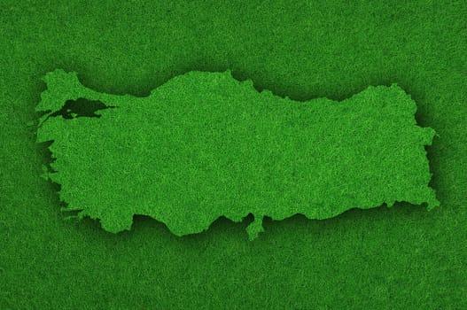 Map of Turkey on green felt