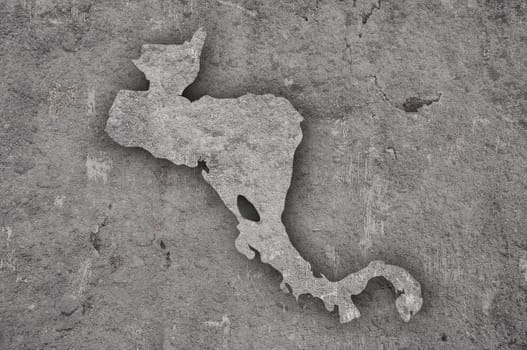Map of Central America on weathered concrete