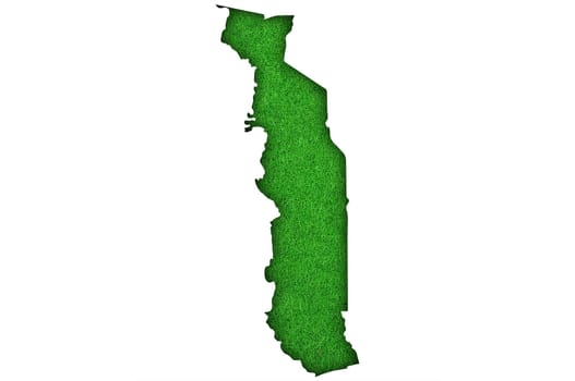 Map of Togo on green felt