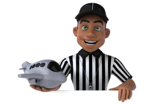 Fun 3D Illustration of an american Referee