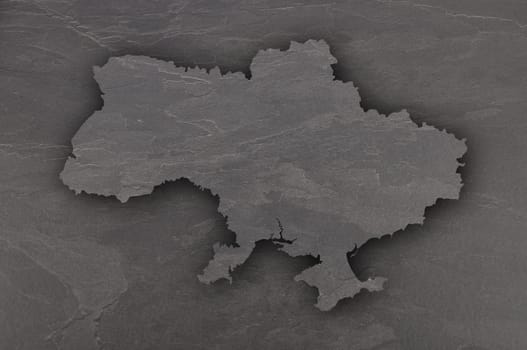 Map of Ukraine on dark slate