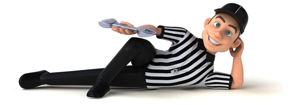 Fun 3D Illustration of an american Referee