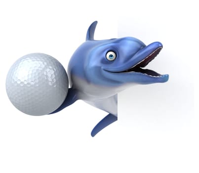 Fun dolphin - 3D Illustration