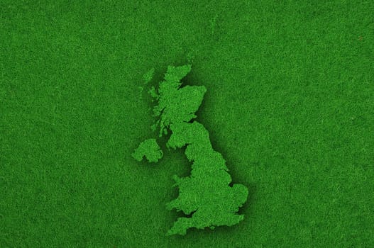Map of Great Britain on green felt