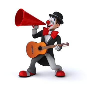 Fun 3D illustration of a fun clown