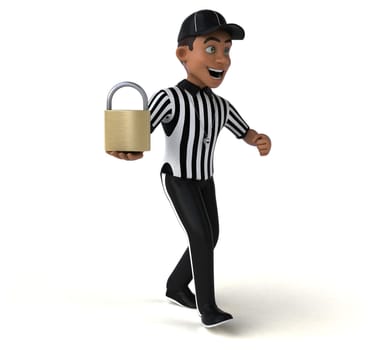 Fun 3D Illustration of an american Referee