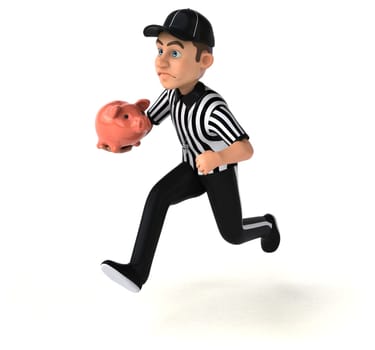 Fun 3D Illustration of an american Referee