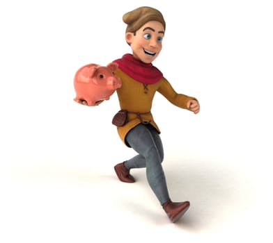 3D Illustration of a medieval historical character