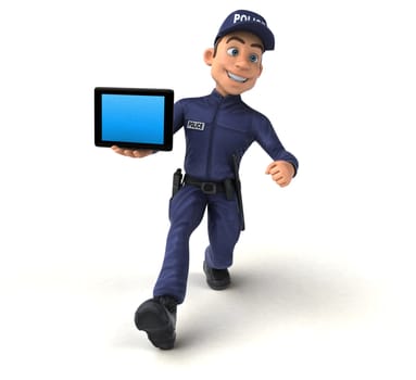 Fun 3D illustration of a cartoon Police Officer