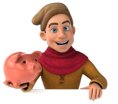 3D Illustration of a medieval historical character