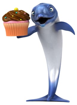 Fun dolphin - 3D Illustration