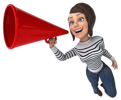 Fun 3D cartoon casual character woman