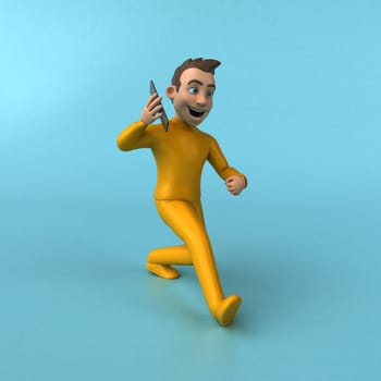 Fun 3D cartoon yellow character