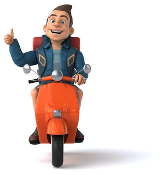 Fun illustration of a 3D cartoon backpacker