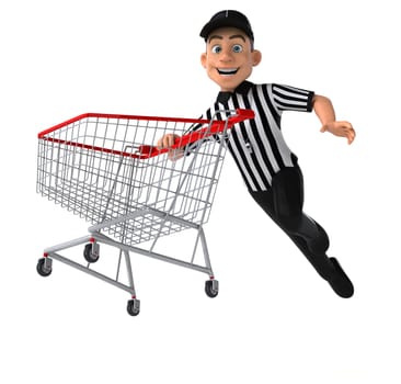 Fun 3D Illustration of an american Referee