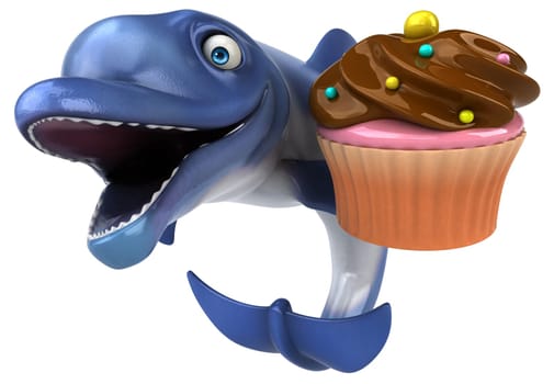 Fun dolphin - 3D Illustration