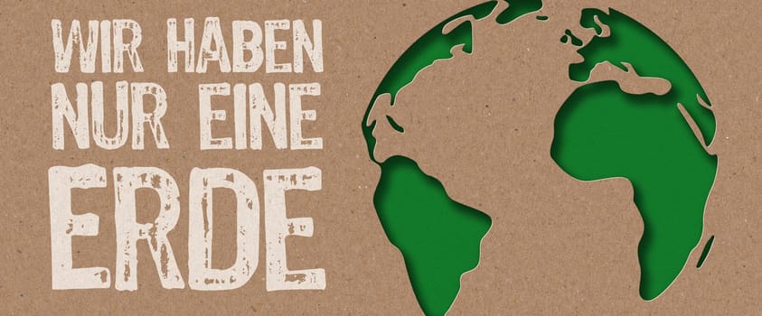Paper cut - We have only one earth in german- Wir haben nur eine Erde