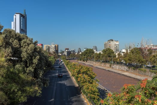 The Mapocho River in Santiago, Chile