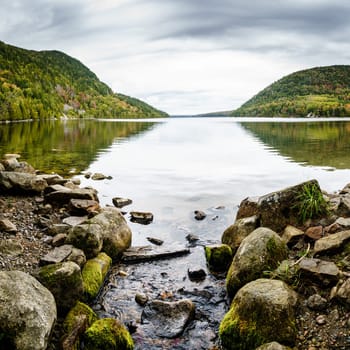 Scenic view of Long Pond in Acadia National Park, Maine