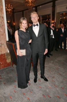 Andre Schuerrle with girlfriend Montana Yorke,charity event Blauer Ball 2015 at the Hotel Atlantic,Hamburg,11.04.2015