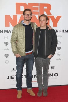 Matthias Schweighoefer and Joko Winterscheidt,cinema tour of the film "Der Nanny"" by Matthias Schweighoefer at Cinemaxx Dammtor,Hamburg,27.03.2015"