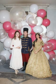 Mala Emde,Collien Ulmen-Fernandes and Sven Gielnik. ,Photo appointment on the set of "Nussknacker und Mausekoenig"" ,Bremen,27.03.2015"
