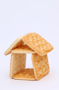 Sweet sugar cookies house on white background　