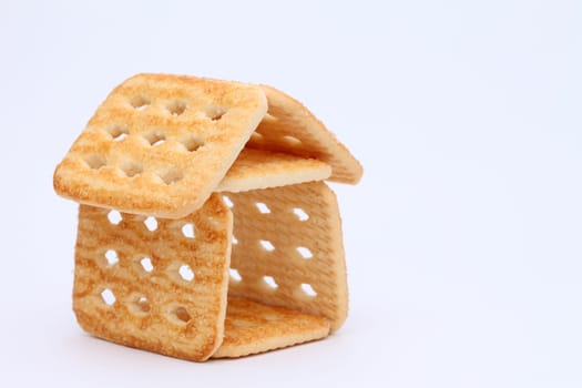 Sweet sugar cookies house on white background　