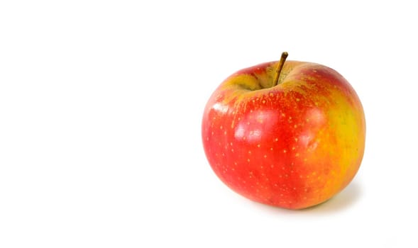 red and yellow apple on a white background