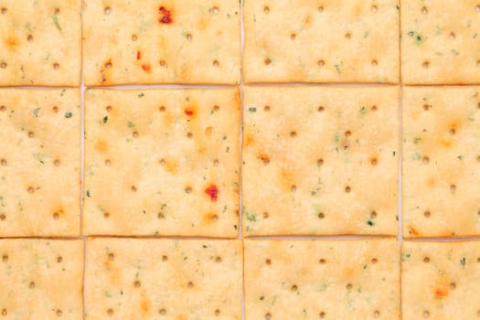 vegetable salty crackers as background