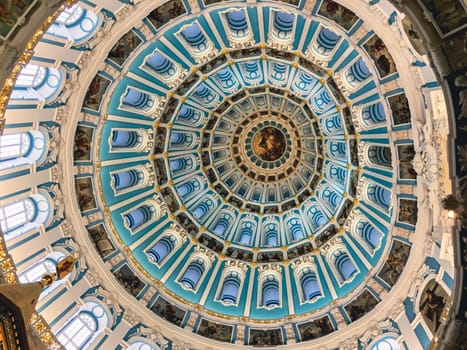Russian church interior and round dome