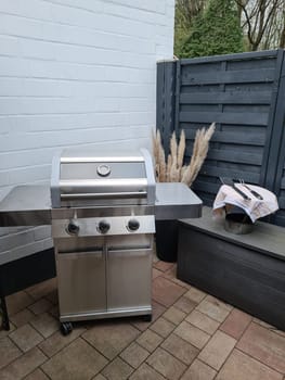 Professional chef cooking fish on a barbeque