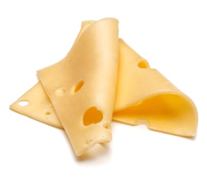 cheese slices isolated on white background cutout