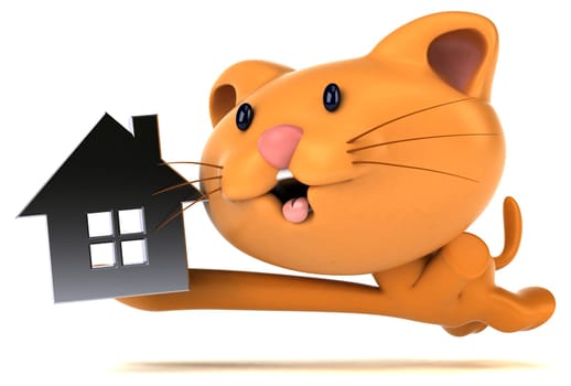 Fun cat - 3D Illustration