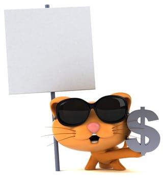 Fun cat - 3D Illustration