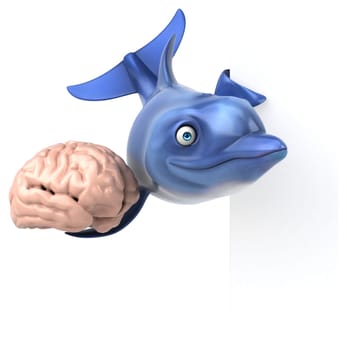 Fun dolphin - 3D Illustration