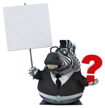 Fun zebra - 3D Illustration