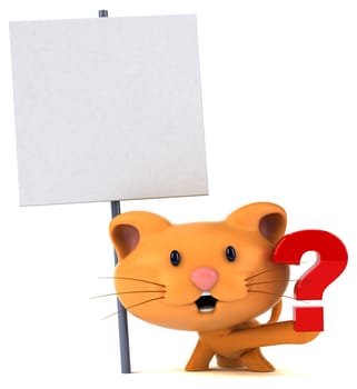 Fun cat - 3D Illustration
