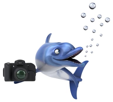 Fun dolphin - 3D Illustration