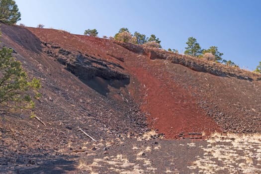Side of a Volcanic Cinder Cone in El Malpais National Monument in New Mexico