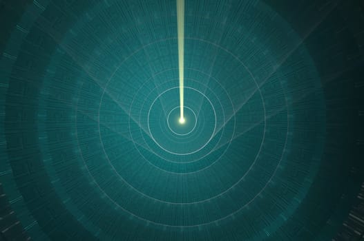 3d illustration. Top view . Elegant futuristic light and reflection with metal grid line background. copy for space