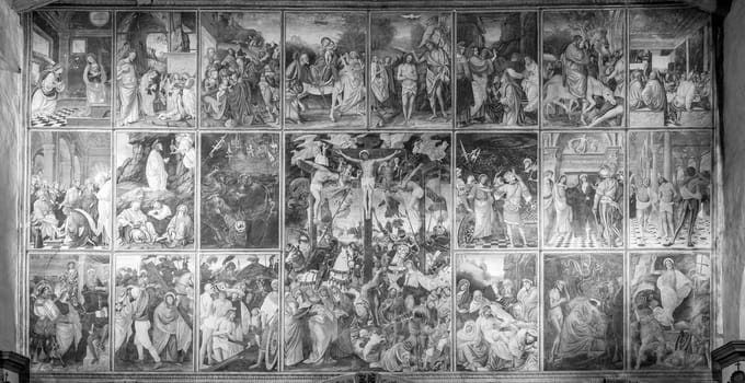 VARALLO, ITALY - June 2020: located in the Santa Maria delle Grazie Church in Varallo Sesia, this Renaissance masterpice was created by Gaudenzio Ferrari in 1513