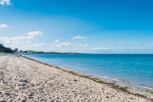 the beach of La Phibie on the island of Oléron, in France under a beautiful blue sky