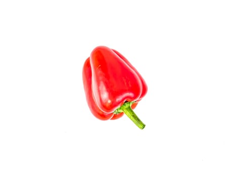Fruit vegetable red bell pepper on a white background. Place for text. Template. Food photo. Showcase. Advertising. Background image.