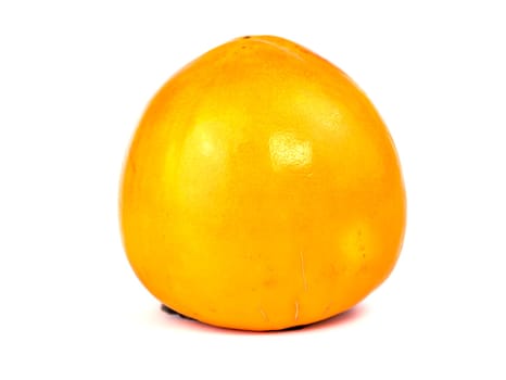 Persimmon fruit on a white background. Harvest. Place for text. Free place.