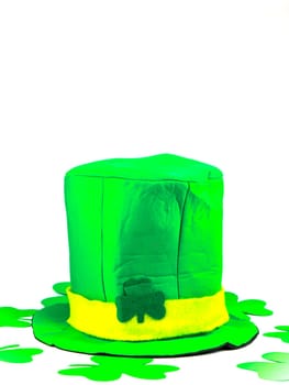 St. Patrick's hat on a white background. St.Patrick 's Day. Place for text. Holiday.