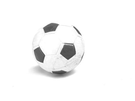Soccer ball on a white background. Sport. Championship. Europe. World. Background image. Place for text. Black and white image.