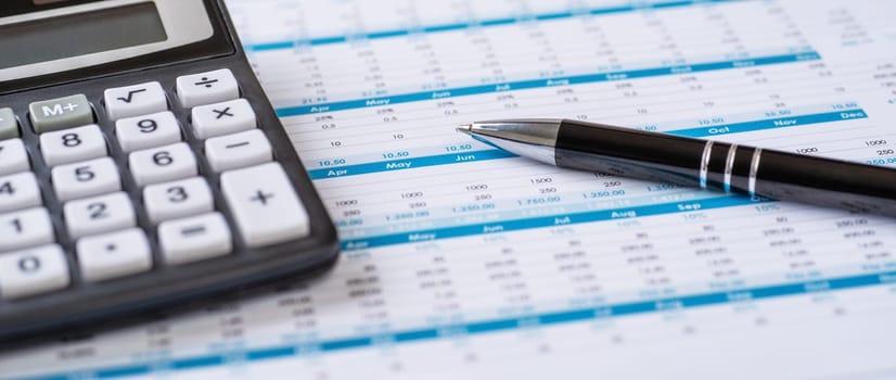 Financial documents with a calculator
