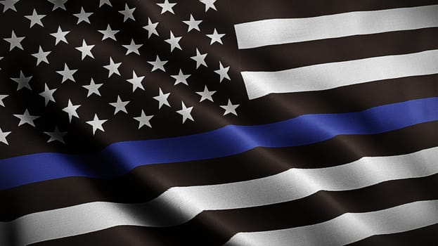 An American flag symbolic of support for law enforcement,usa flag illustration.